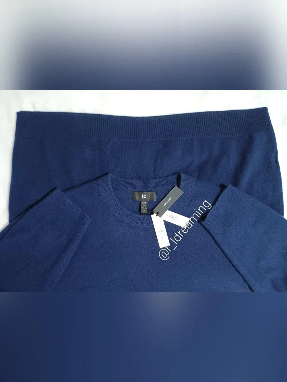 NWT Banana Republic Blue Cashmere Crew-Neck Sweater Size XXL/Tall
